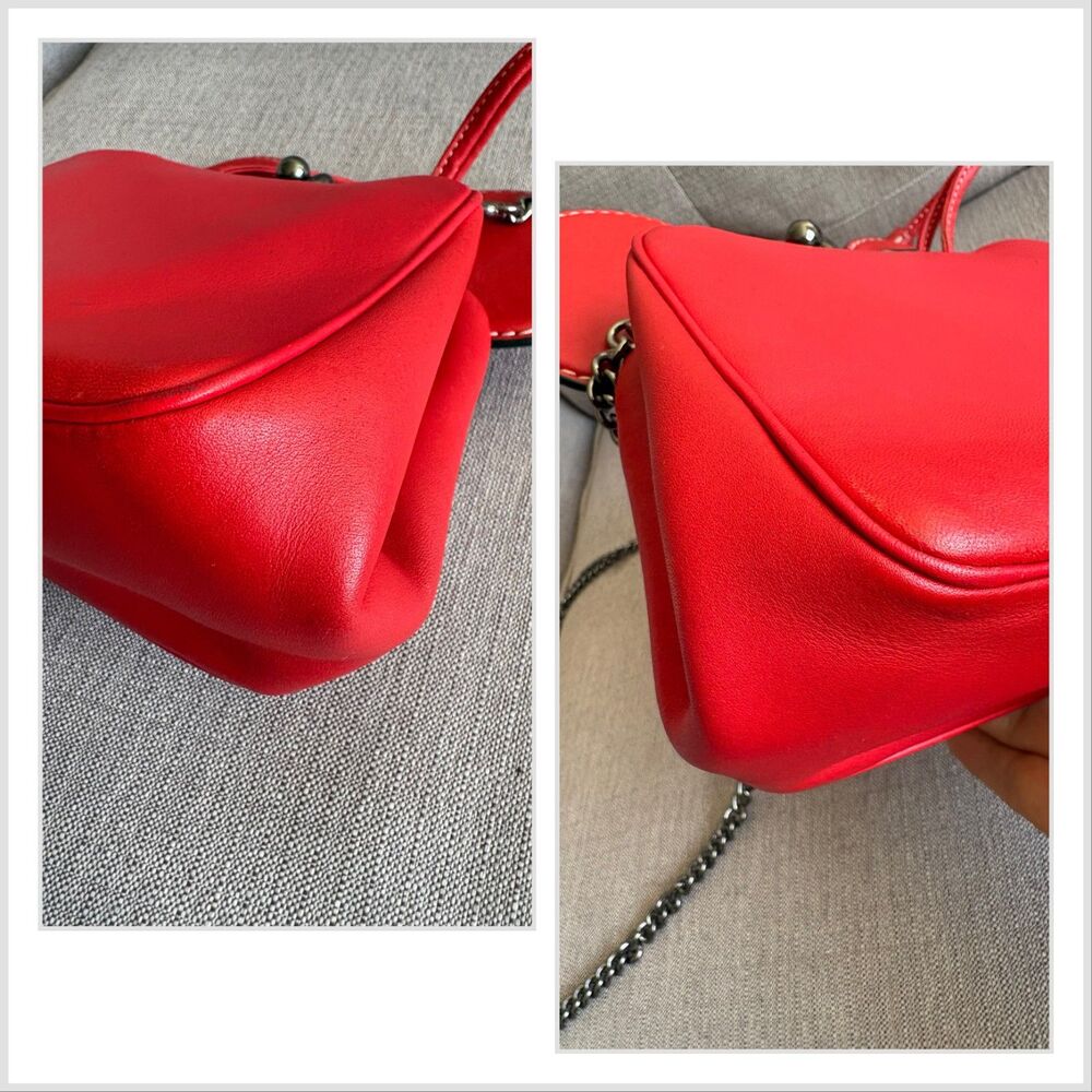 Disney X Coach Mickey Mouse Red Leather Kisslock Wris… - Gem